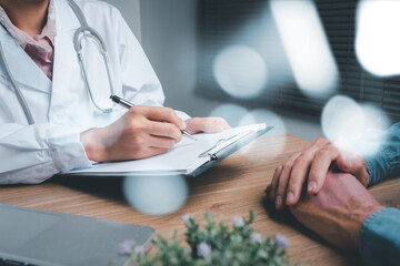 Doctor and patient are discussing something, Healthcare and medically concept, Having...