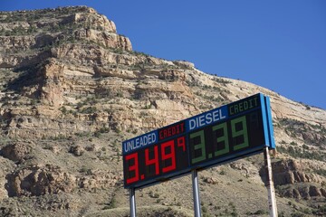 gas sign in the desert