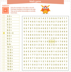 Mathematical game. Solve the examples on the 