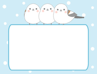 可愛いシマエナガのカード