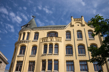 Fototapeta na wymiar Cat House building in Riga Latvia