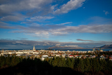 Sunsets over Reykjavik, Iceland.