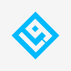 L9 initial square logo vector image