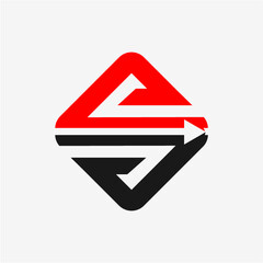 S initial arrow logo vector image