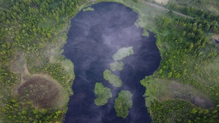 aerial view of the lake
