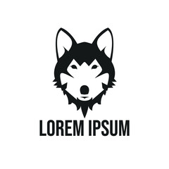 cute wolf logo on white background