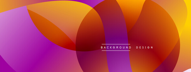 Abstract overlapping lines and circles geometric background with gradient colors