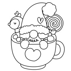 Fototapeta premium Christmas gnome mug