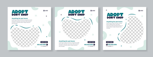 pet care banner social media pack template premium