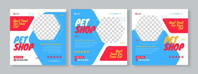 pet care banner social media pack template premium