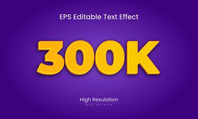 300K 3D text effect vector design 