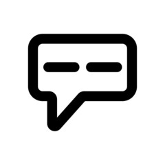 Chat icon with two minus lines message symbol illustration on isolated background