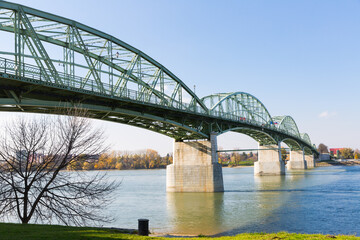 View of the Maria Valeria bridge in Esztergom, Hungary