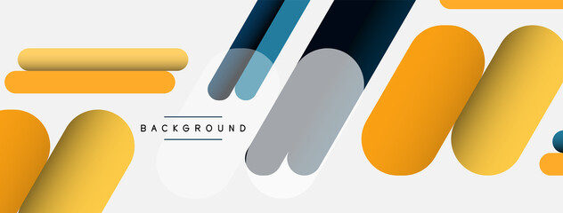 Overlapping round shapes and lines background. Vector illustration for wallpaper banner background or landing page