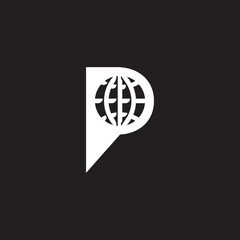 letter P globe logo design