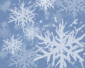 Fototapeta na wymiar winter blue background with snowflakes
