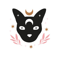 Moon cat vector illustration