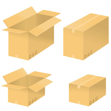 Cardboard box with packaging symbols