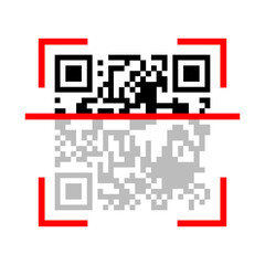 QR code scanner vector icon