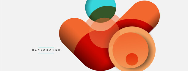 Vector round shapes circles minimal geometric background. Vector illustration for wallpaper banner background or landing page