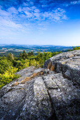 Vue panoramique depuis la Roche d'Ajoux, Beaujolais