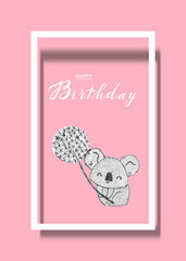 cute birthday card for kids with teddy bear