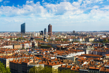 Obraz premium Buildings and rooftop of Lyon city