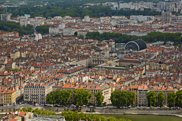 Fototapeta na wymiar District of Les Terreaux at Lyon city