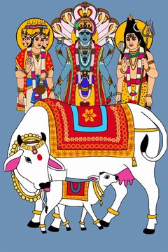 A beautiful illustrations of indian gods and goddesses