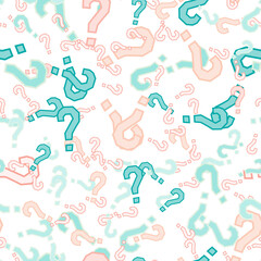 Quiz seamless pattern. Question marks, doubt, faq
