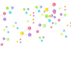 Social media marketing icons internet tags target