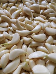 heap of peeled garlic cloves, Peeled garlic cloves. 4K