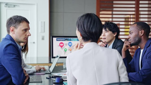 Group of multi racial people meeting in the office. Global business. Teamwork of business. Diversity.