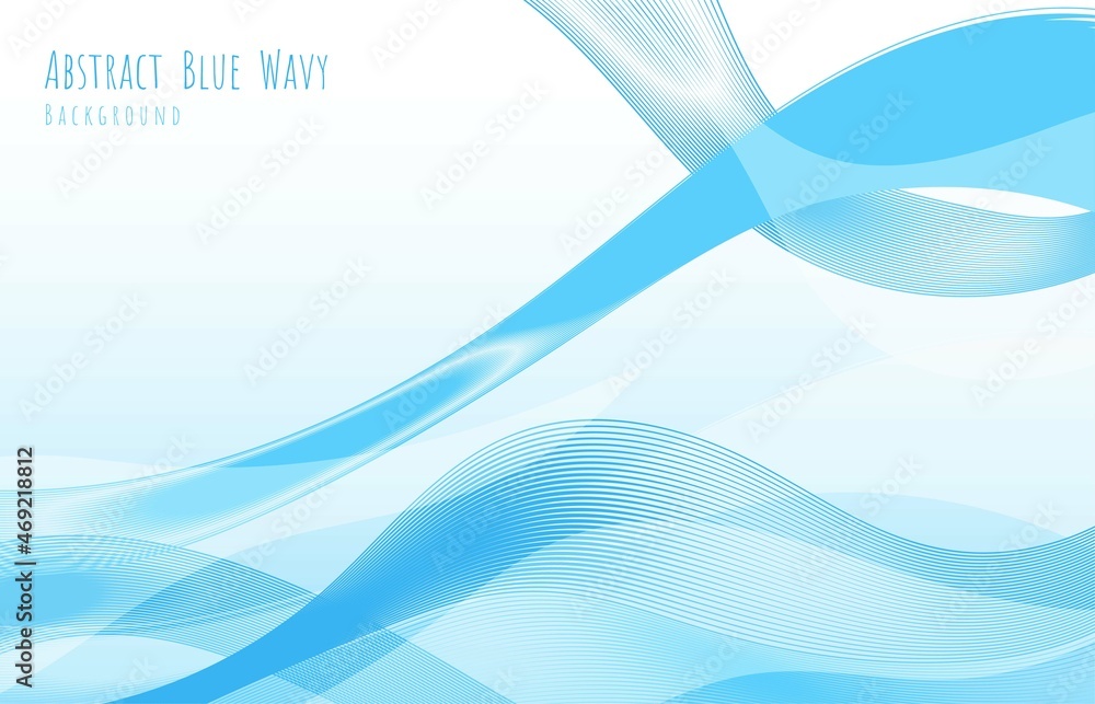 Poster abstract blue and white wavy line pattern artwork swirl style. overlapping design with copy space of