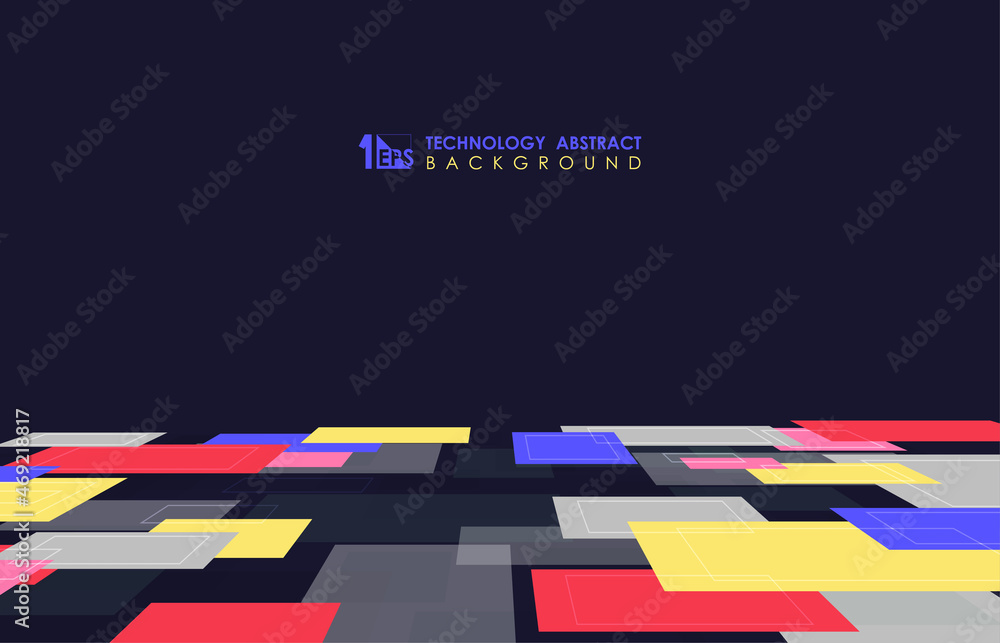 Poster abstract dark geometric pattern design of square style template. overlapping artwork design backgrou