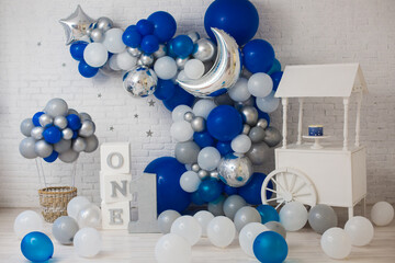 Birthday decor with stars and moon for boy