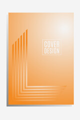 illustration of cover background with orange gradient color