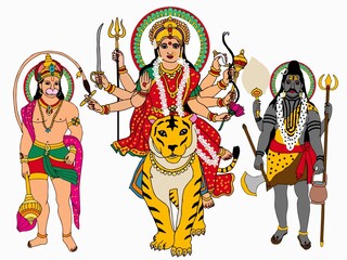  A beautiful illustrations of indian gods and goddeses