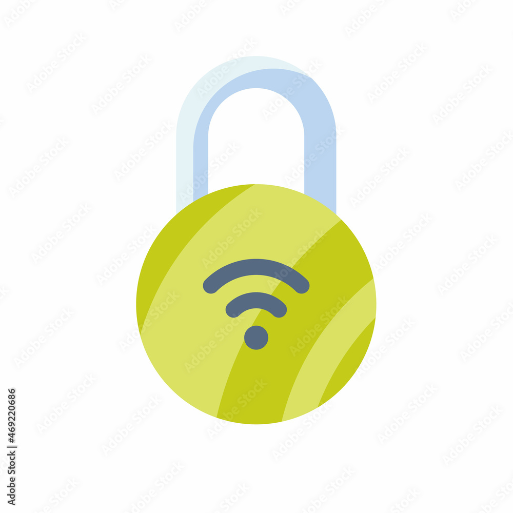 Poster smartlock wireless padlock connectivity single isolated icon with flat style