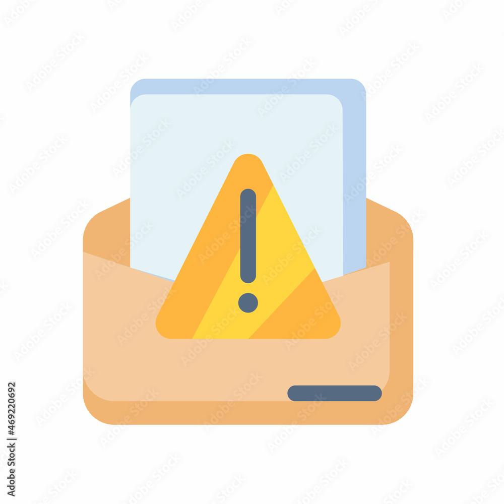 Poster spam alert email warning single isolated icon with flat style