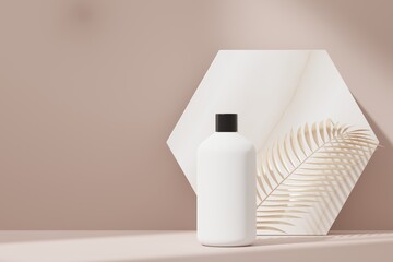 Fototapeta na wymiar 3d render of blank cosmetics skincare product or packaging for mock up. Terrazzo design. Beauty soap and spa concept. Lotion oil moisture for skin health. Premium and luxury design for branding.