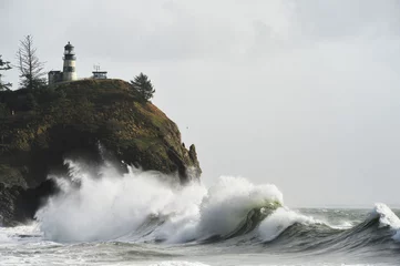 Foto op Canvas Spectacular surf at Cape Disappointment State Park © westwindgraphics