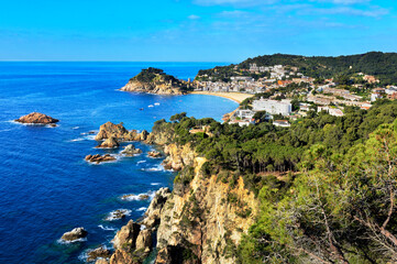 View of Tossa de Mar city, Costa Brava, Spain