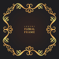 Elegant luxury vintage gold decorative frame