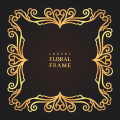 Elegant luxury vintage gold decorative frame
