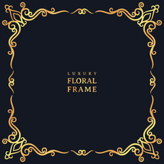 Elegant luxury vintage gold decorative frame