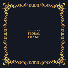 Elegant luxury vintage gold decorative frame