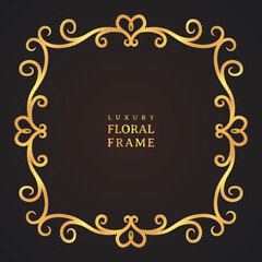 Elegant luxury vintage gold decorative frame
