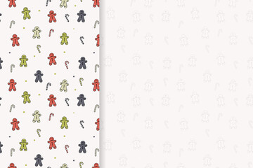 Christmas card with copyspace. Empty Xmas background with gingerbread cookies and candies. Vector