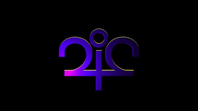 Alchemical Symbol For Bismuth Ore Icon Animation. Purple text with alpha channel. Esoteric Alchemy symbology